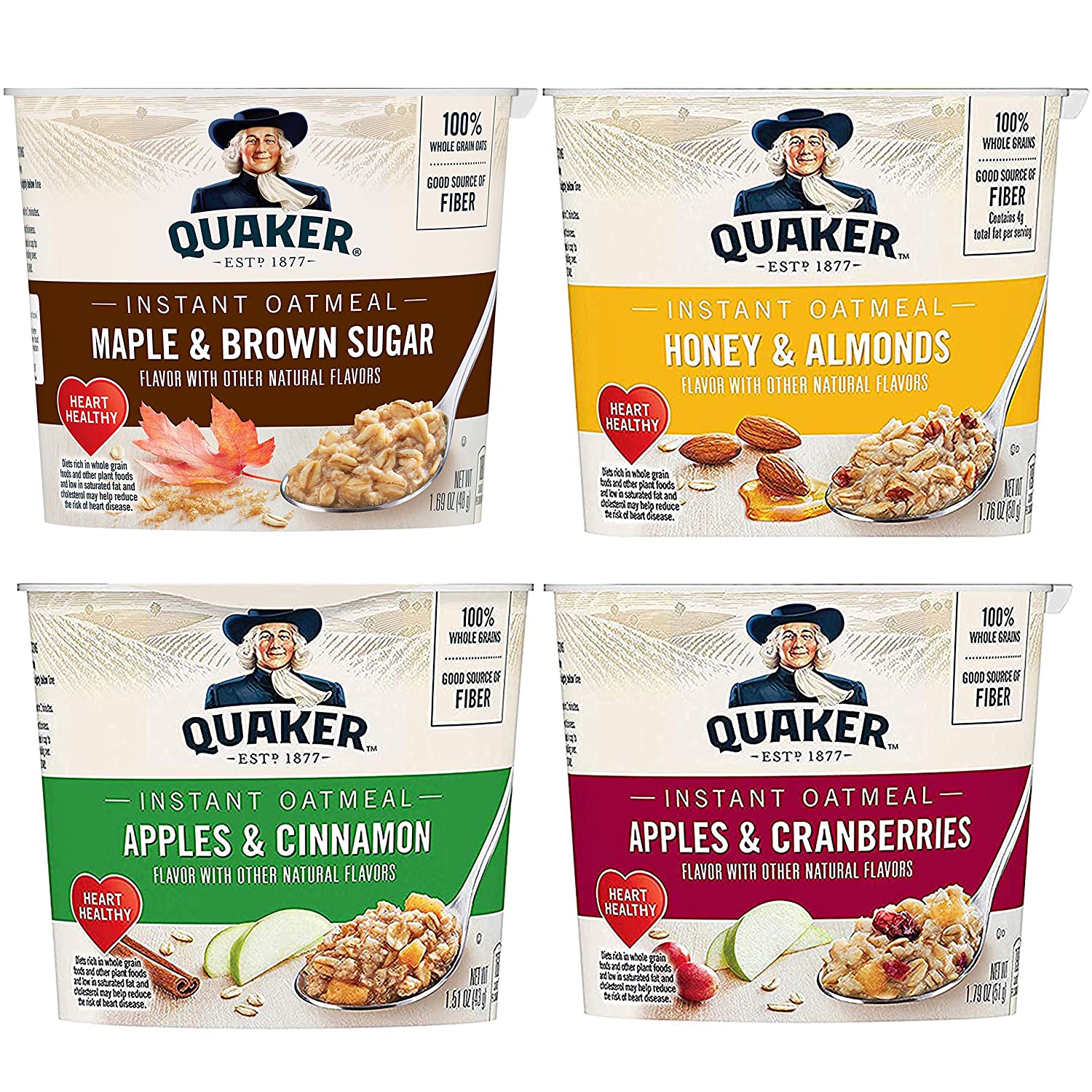 Quaker Instant Variety Oatmeal Express Cups Hot Cereal