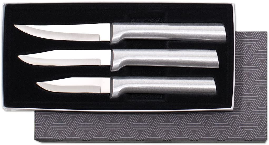 Rada Cutlery Stainless Steel Brushed Aluminum Paring Knife, 3-Piece