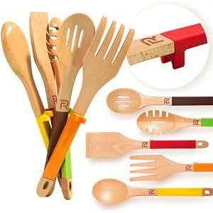 Riveira Eco-Friendly Wooden Spoons & Spoon Set, 5-Piece