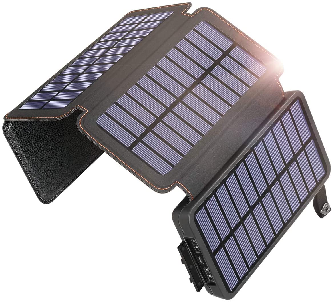 SOARAISE 25000mAh Waterproof Portable Solar Window Charger, 4-Panel
