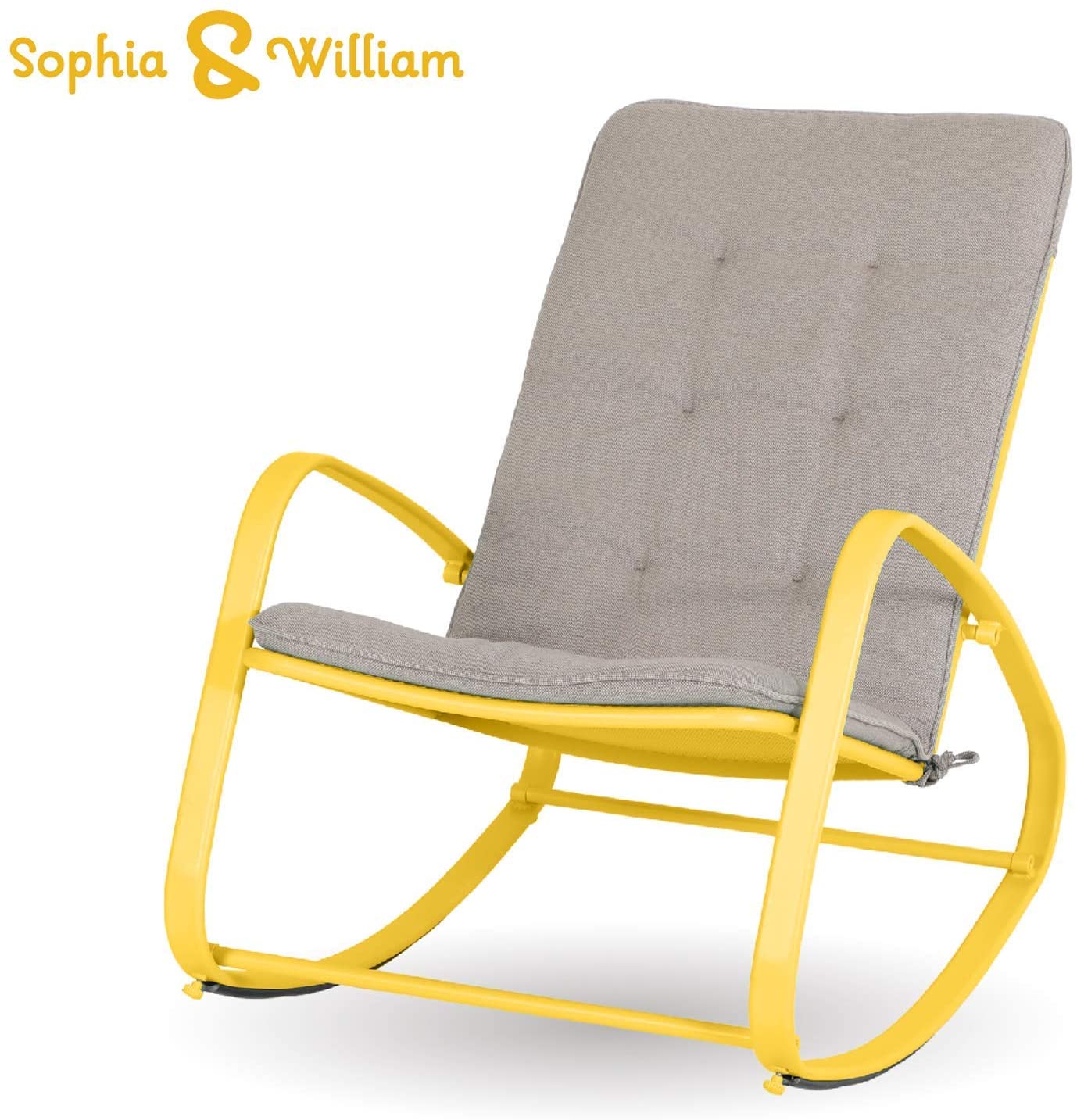 Sophia & William Padded Steel Rocking Patio Chair