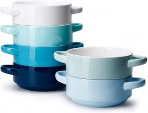 Sweese 108.003 Porcelain Cool Assorted Soup Bowls, 6-Pack