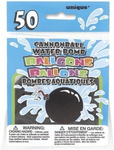 Unique Cannonball Birthday Water Balloons, 50-Pack