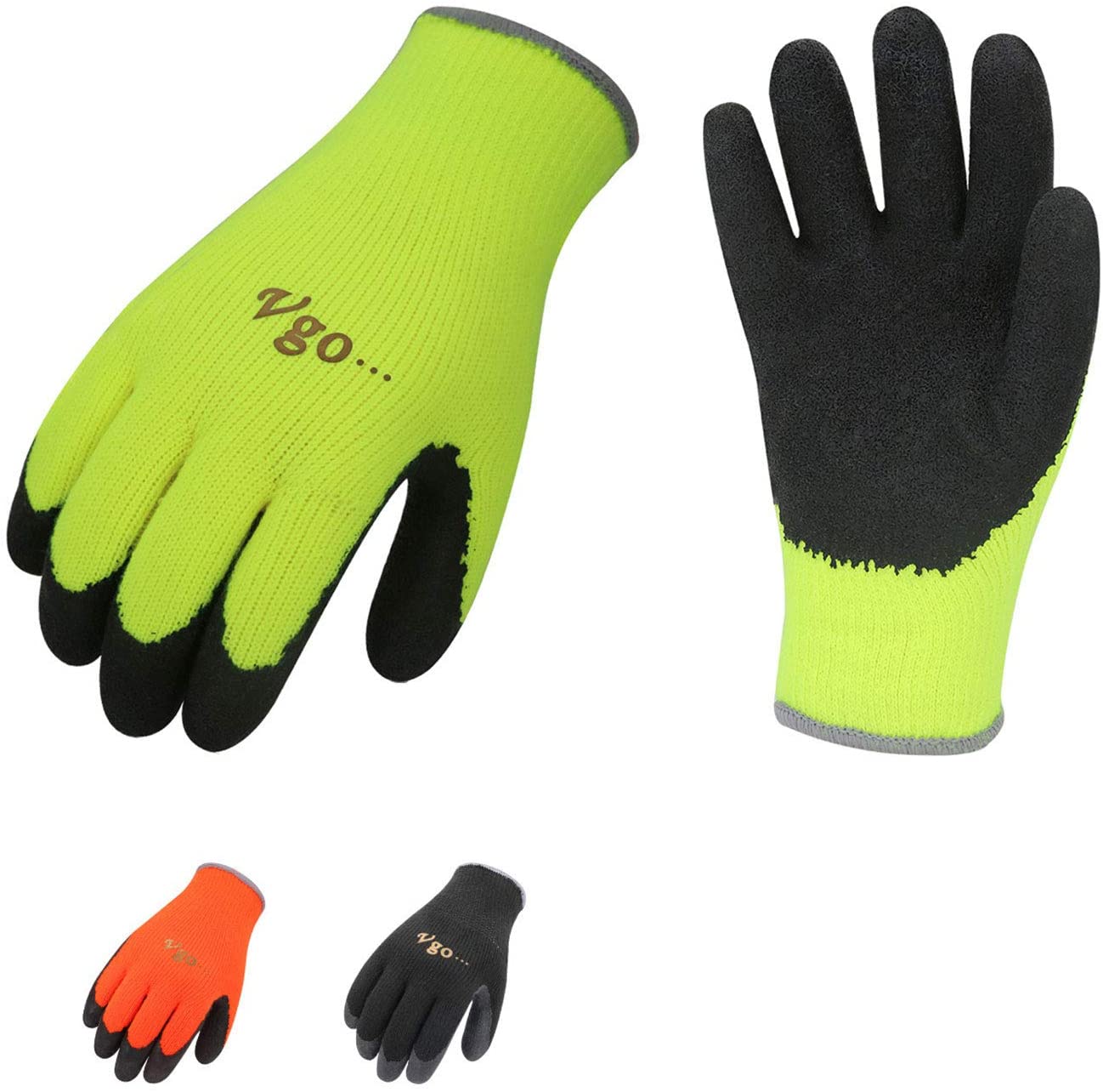 Vgo RB6010 Laminated Polyester Liner Gardening Gloves, 3-Pair