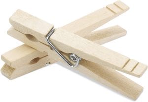 Whitmor Non-Rusting Natural Clothespins, 100-Count