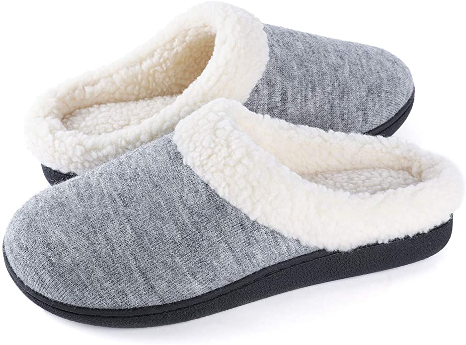 Womens Plush Lining Comfort Booties with Soft Memory Foam Sole Indoor Outdoor Slippers 