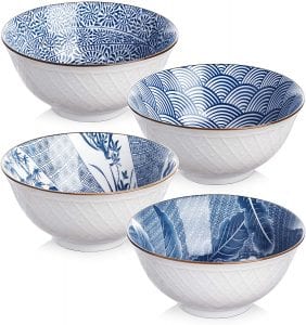 Y YHY Tableware Ceramic Soup Bowls, 4-Pack