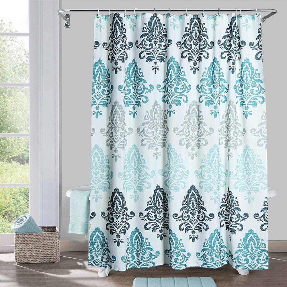 Yougai 12-Hook Waterproof Mildew-Resistant Shower Curtain
