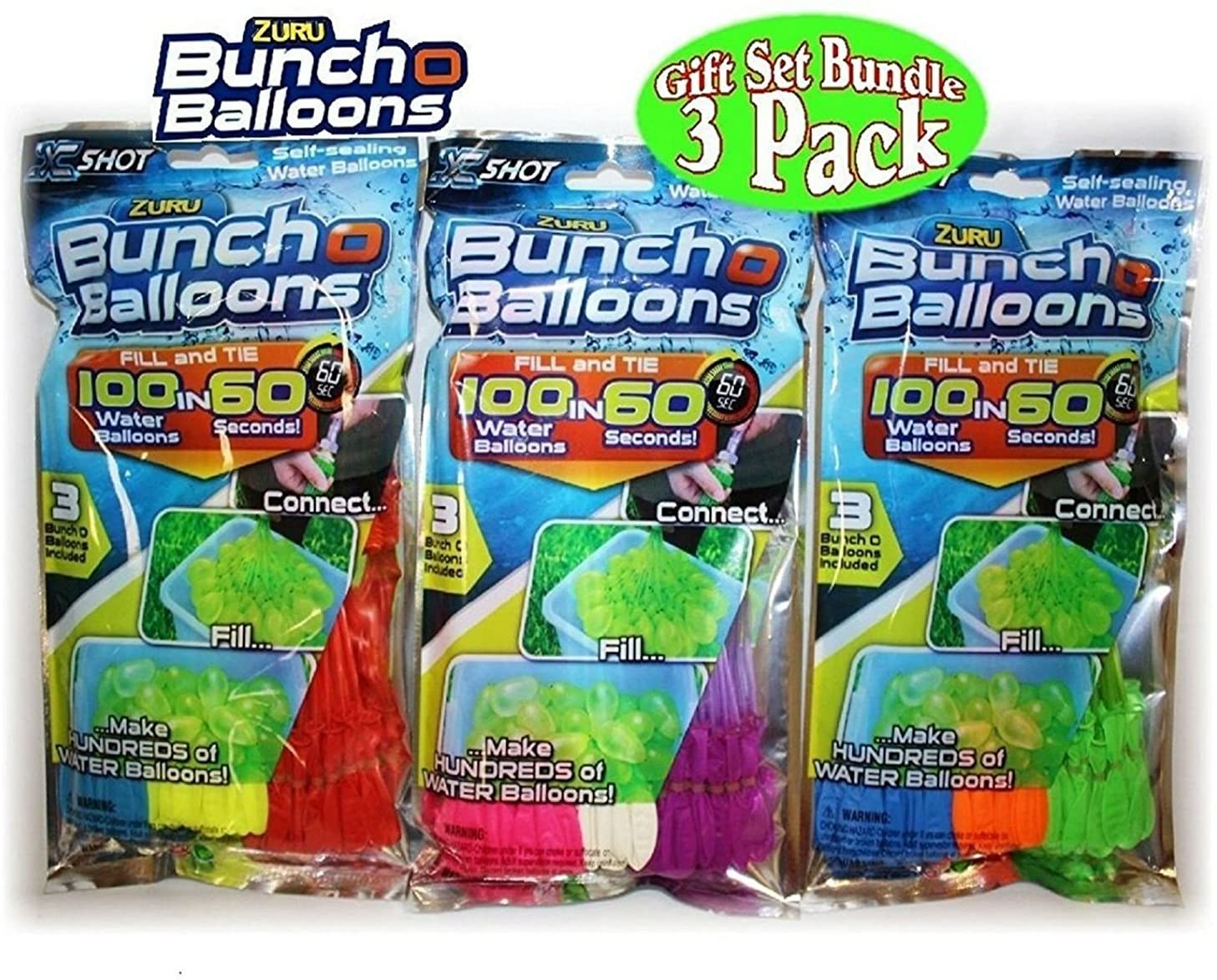 Zuru Bunch O Balloons Instant Self-Sealing Water Balloons, 3-Pack