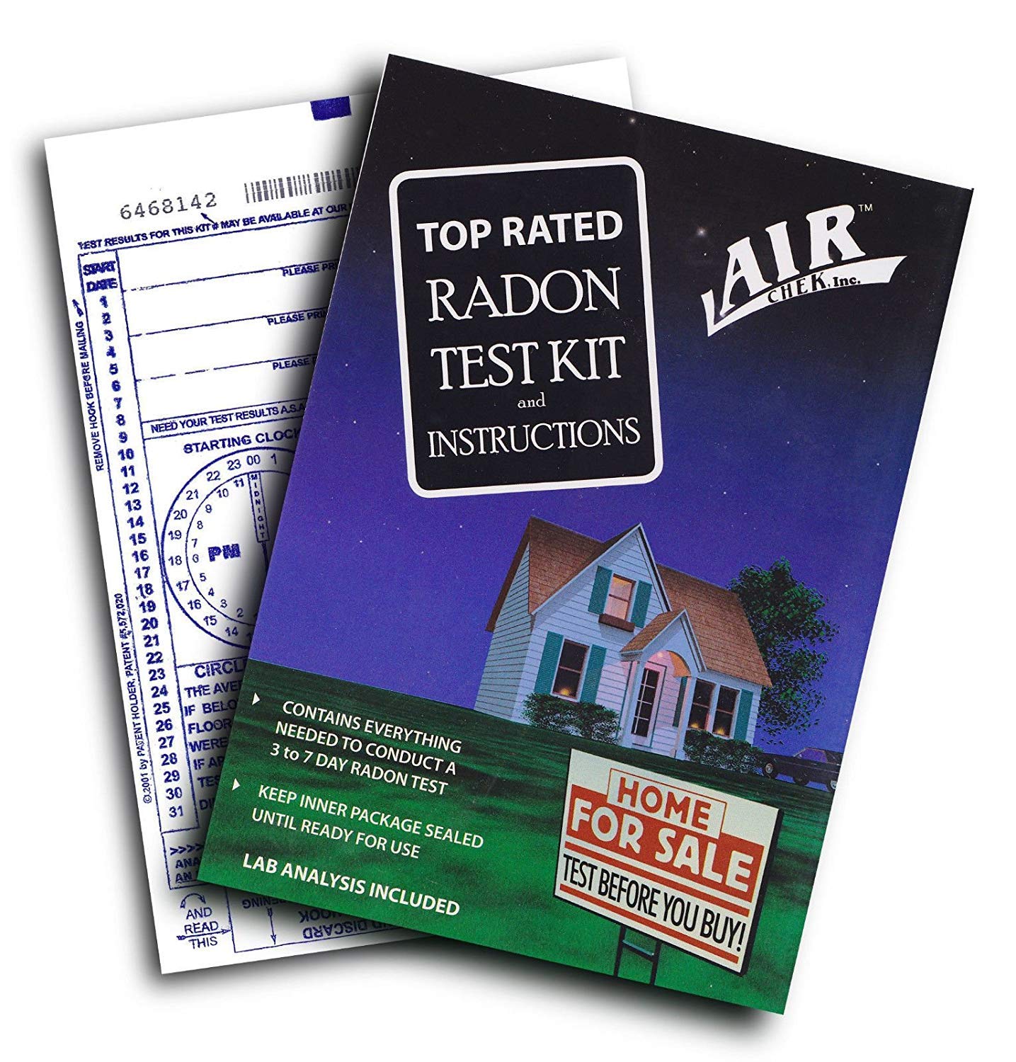 AirChek 43237-2 Top Rated Home Charcoal Radon Test Kit