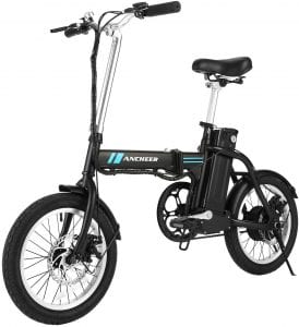 ANCHEER Removable Lithium-Ion Battery Electric Commuter Bike, 3-Speed