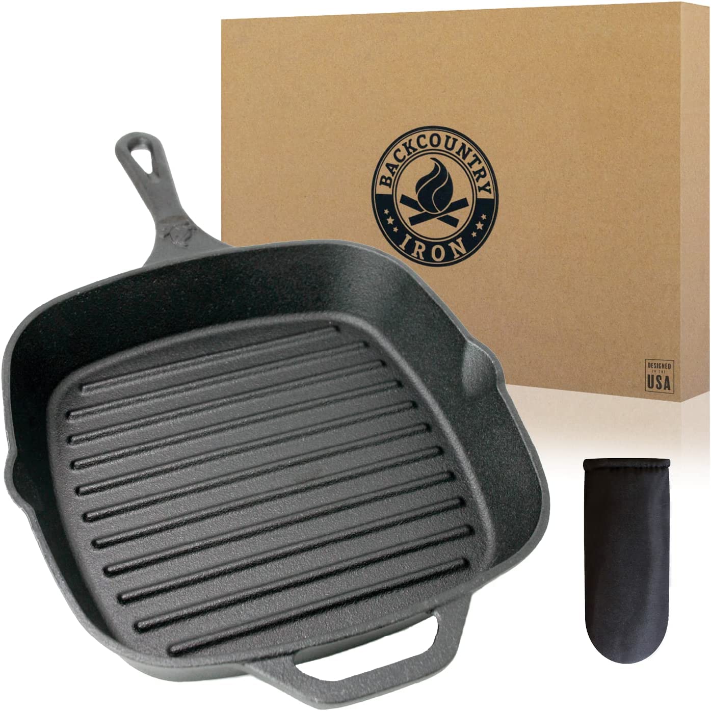 Backcountry Pour Spouts Cast Iron Grill Cookware, 8-Inch