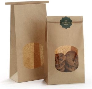 BagDream Gift Kraft Paper Cookie Bags, 50-Count
