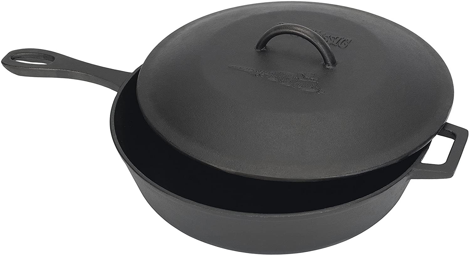 Bayou Classic 7445 Easy Clean Cast Iron Skillet With Lid, 5-Quart