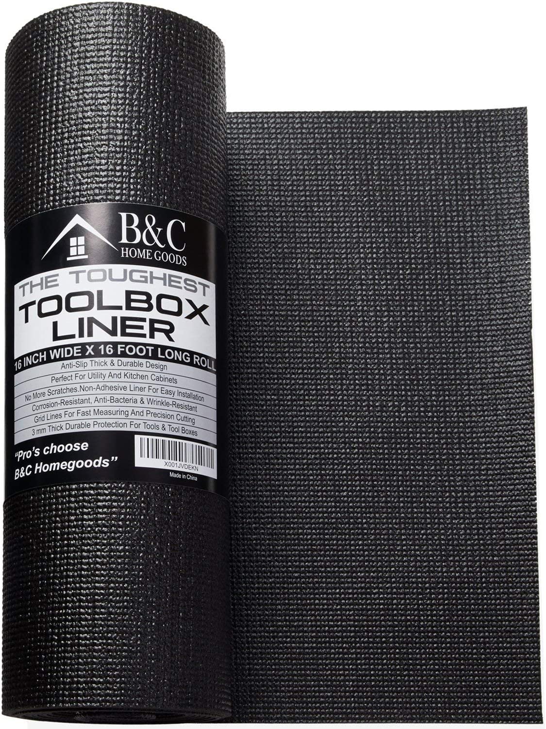 12"x20Ft Drawer Liner Non Slip Cabinet Shelf Kitchen Tool Box Rubber Roll Black 