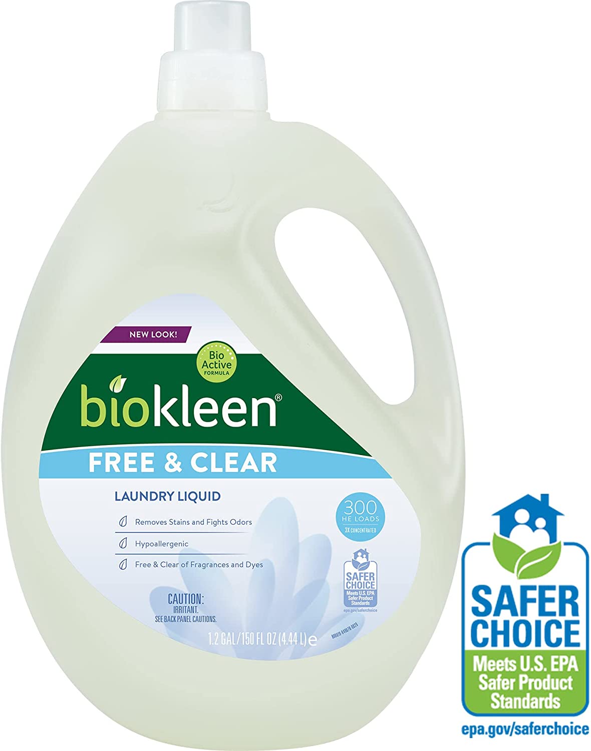 BioKleen Eco Friendly & Non-Toxic Plant Based Natural Detergent, 300-Loads