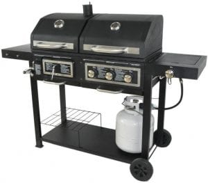 BLOSSOMZ Dual Fuel Combination Charcoal & Gas Grill