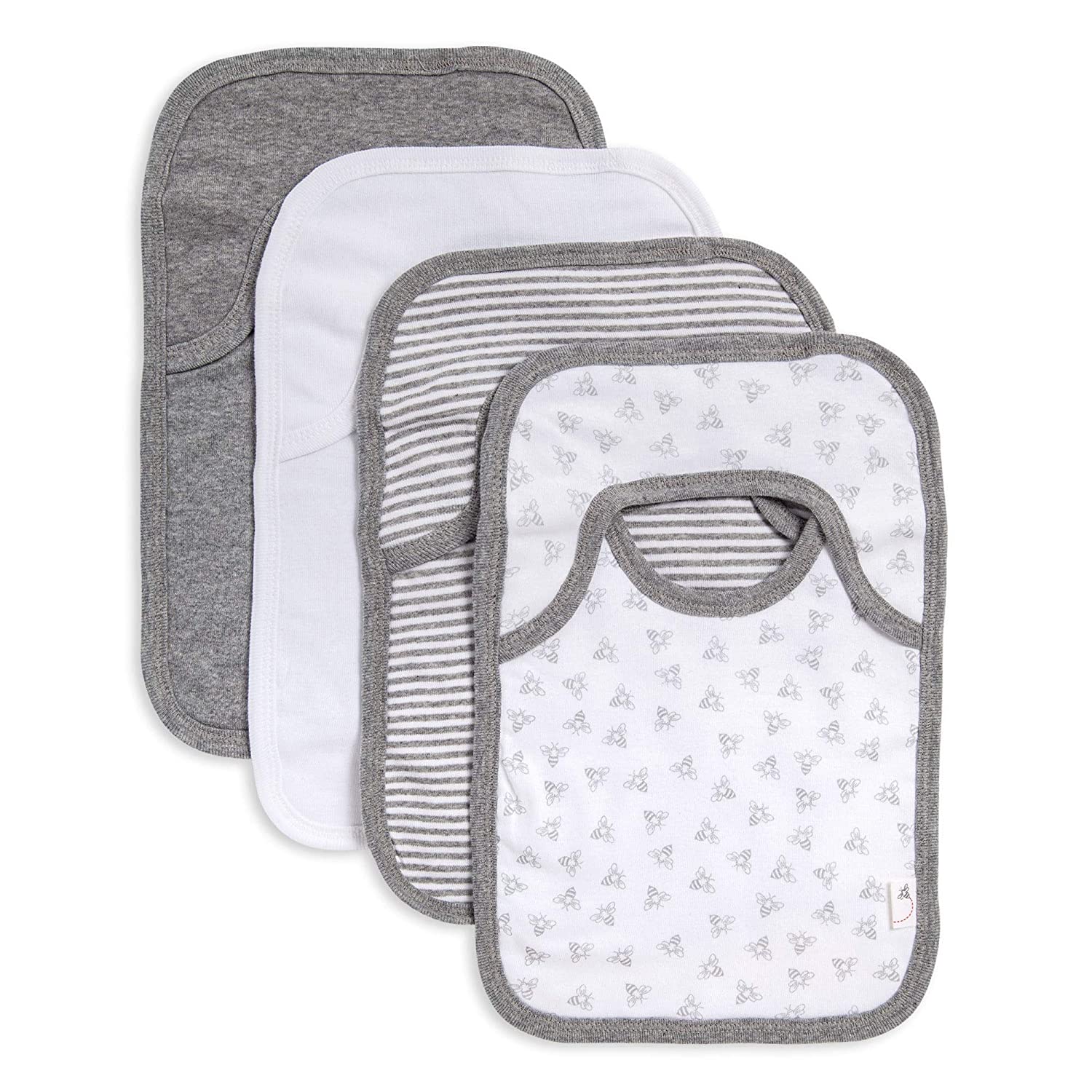 Burt’s Bees Baby Velcro-Free Jersey Knit Bibs, 4-Pack