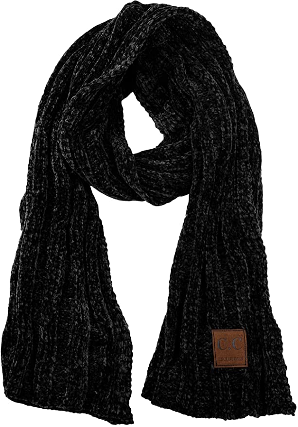 C.C Ultra Soft Knit Chenille Ribbed Thick Warm Scarf