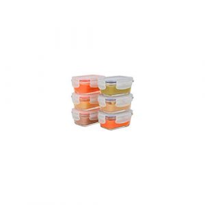 Elacra Plastic Airtight Baby Food Freezer Containers, 6-Pack