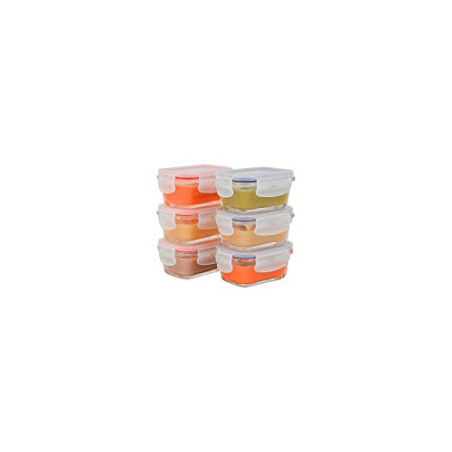 Elacra Plastic Airtight Baby Food Freezer Containers, 6-Pack