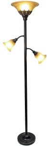 Elegant Designs LF2002-RBZ 3-Light Scalloped Glass Floor Lamp