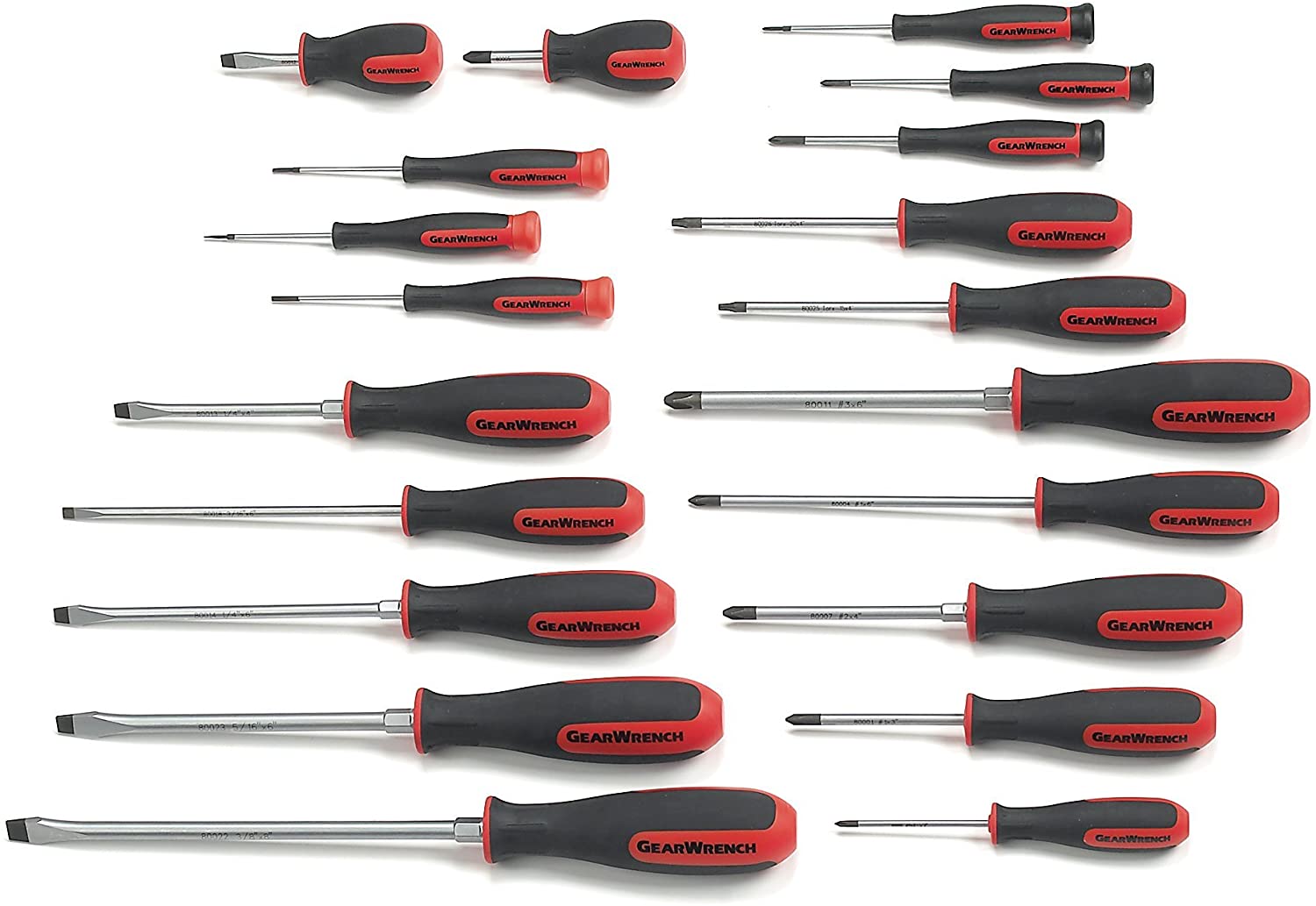 GEARWRENCH 80066 Torx Dual Material Screwdriver Set, 20-Piece