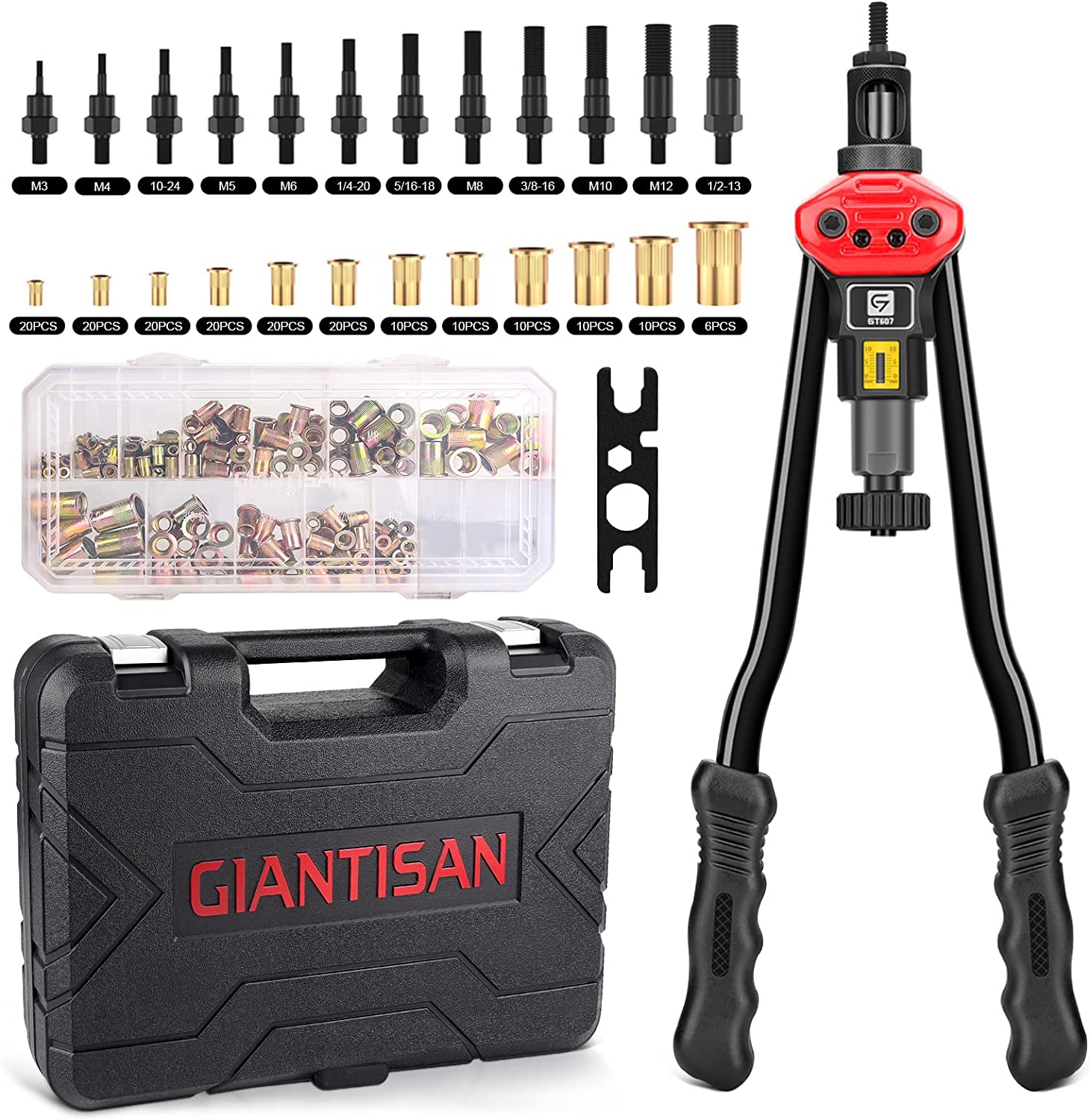 Giantisan Organizing Rivet Nut Tool Setter Kit, 176-Piece