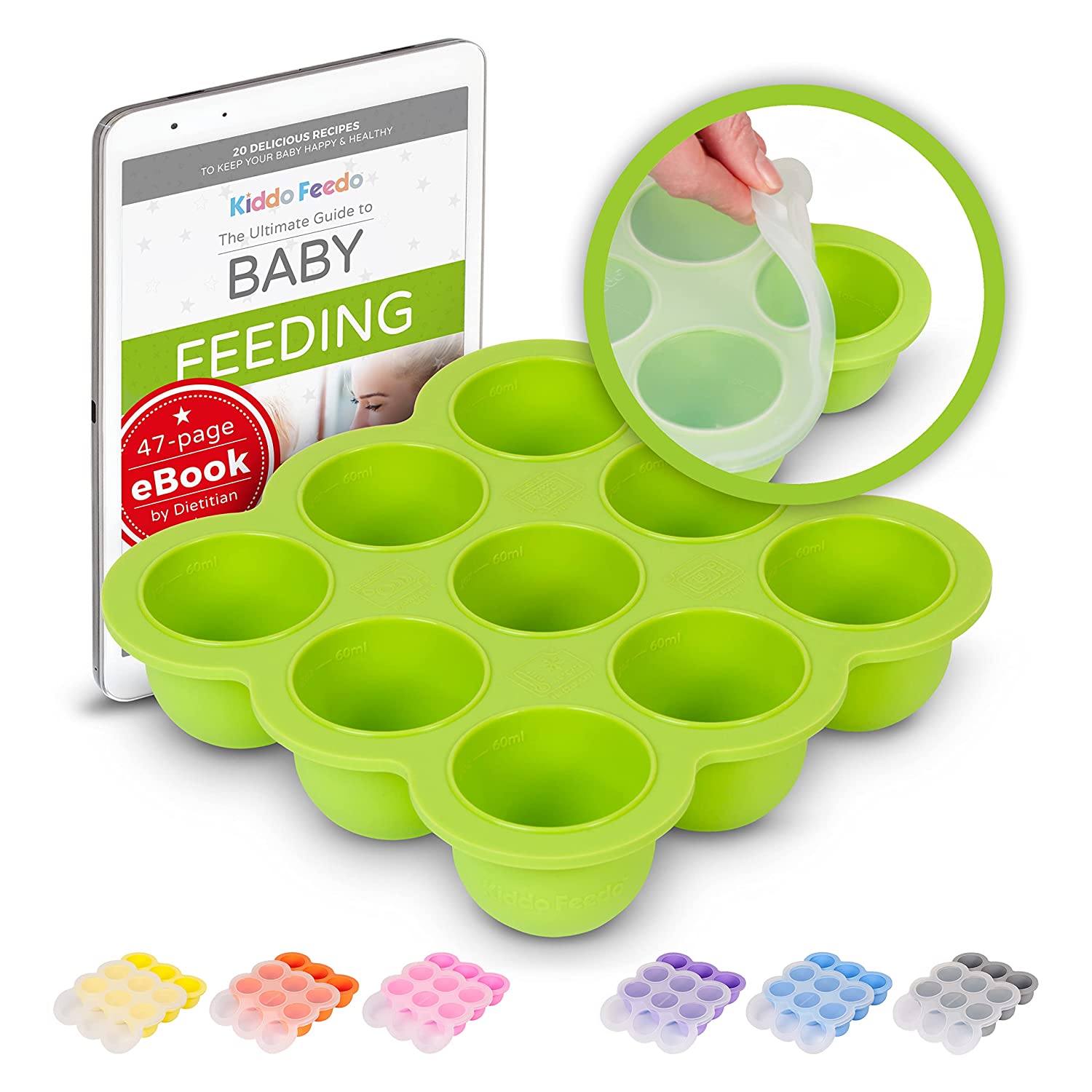 KIDDO FEEDO Easy Remove Silicone Baby Food Storage Container