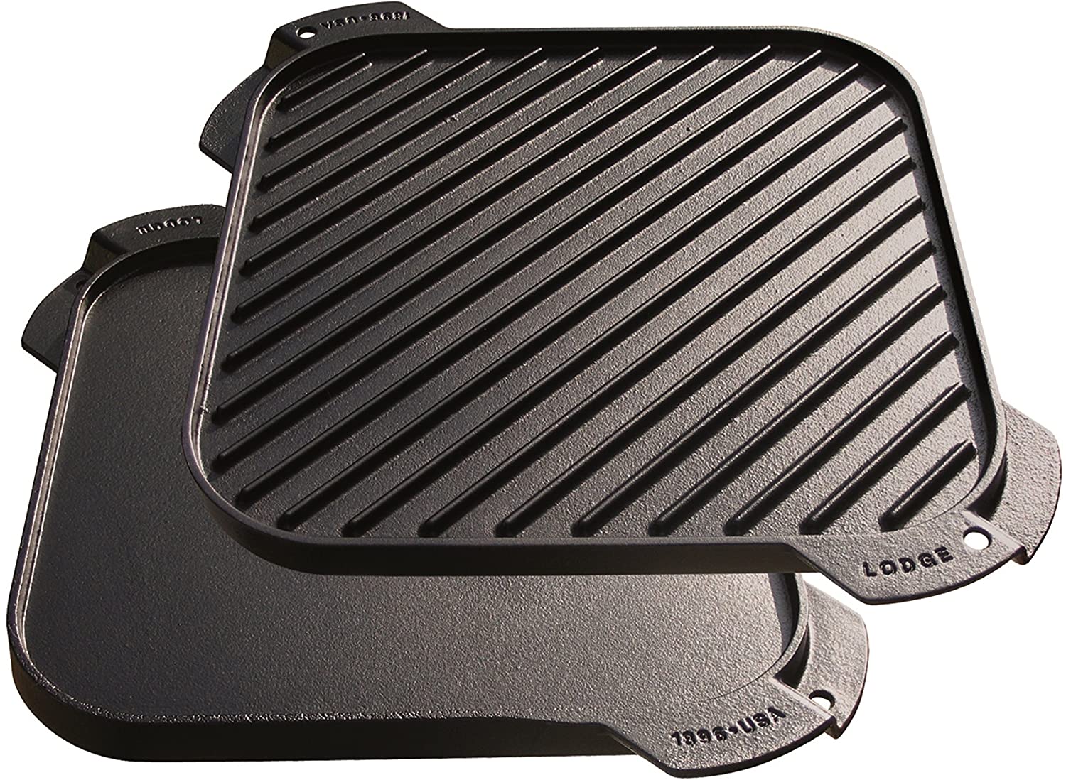 Lodge LSRG3 Pre-Seasoned Reversible Cast Iron Grill, 10.5-Inch
