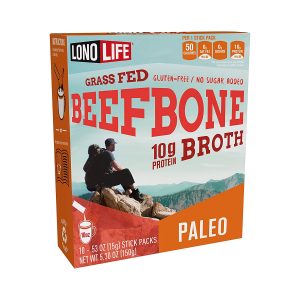 LonoLife Sugar-Free Beef Bone Broth Powder, 10-Pack