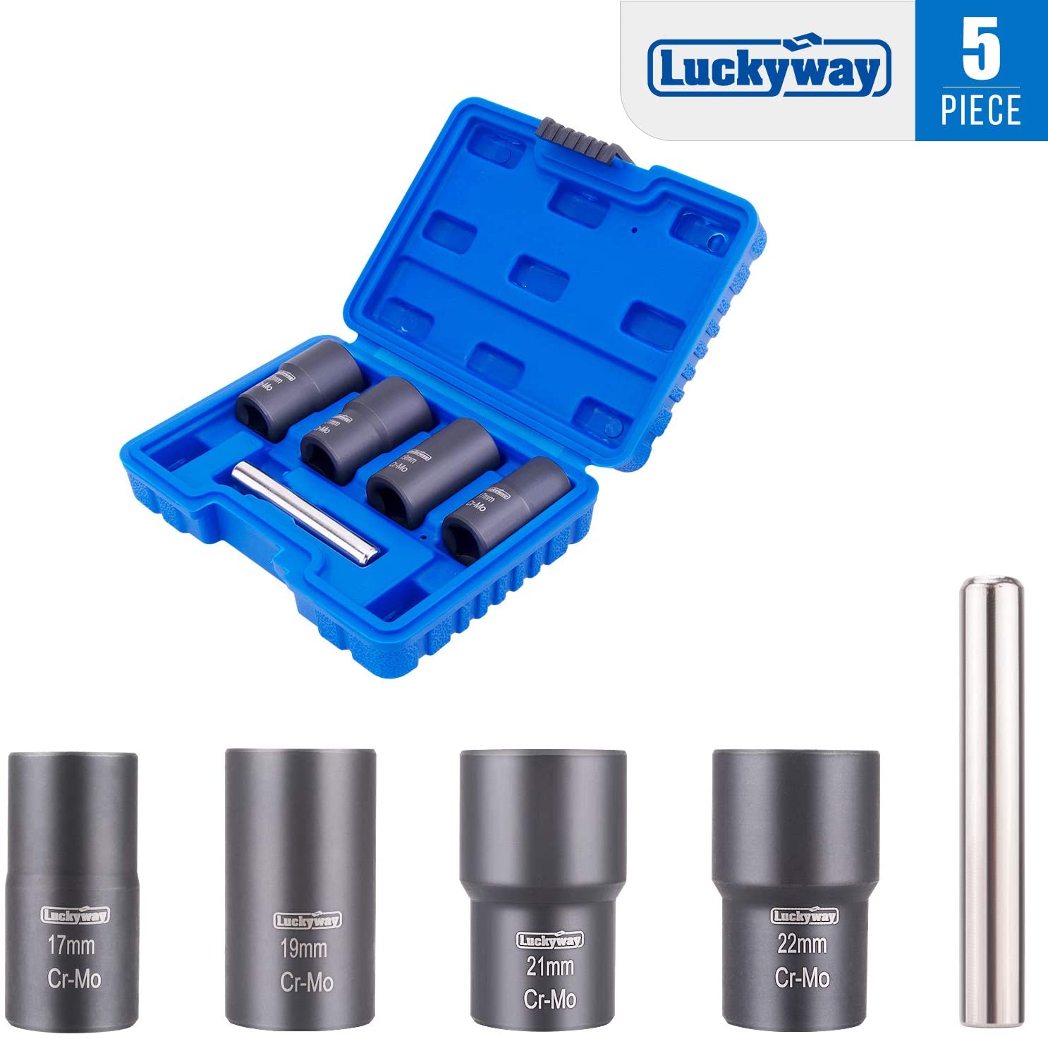 Luckyway Twist Socket Metric Bolt And Nut Removal, 5-Piece