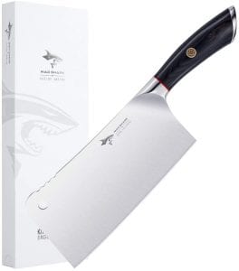 MAD SHARK Pro Carbon Cleaver Butcher Knife, 7.5-Inch