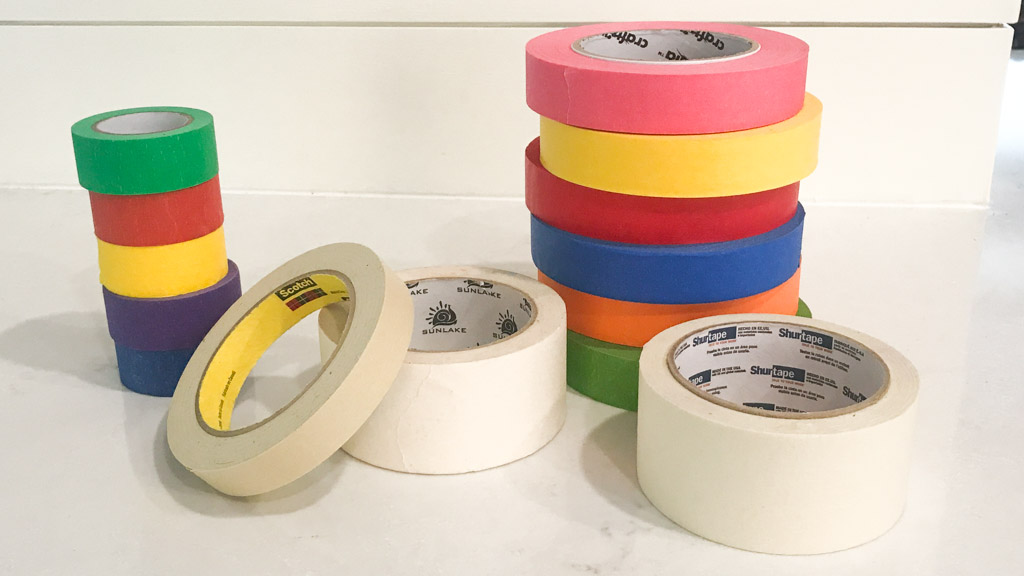 10 Rolls Colored Masking Tape - 1 Inch Wide, 360 Feet