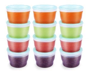 Minne QOOC Transparent Baby Food Freezer Containers, 12-Pack