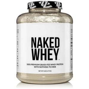 NAKED Nutrition Unflavored Grass Fed Whey Protein Powder, 5-Pound