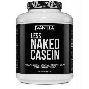 NAKED Nutrition Less Naked Vanilla Micellar Casein Protein Powder, 5-Pound
