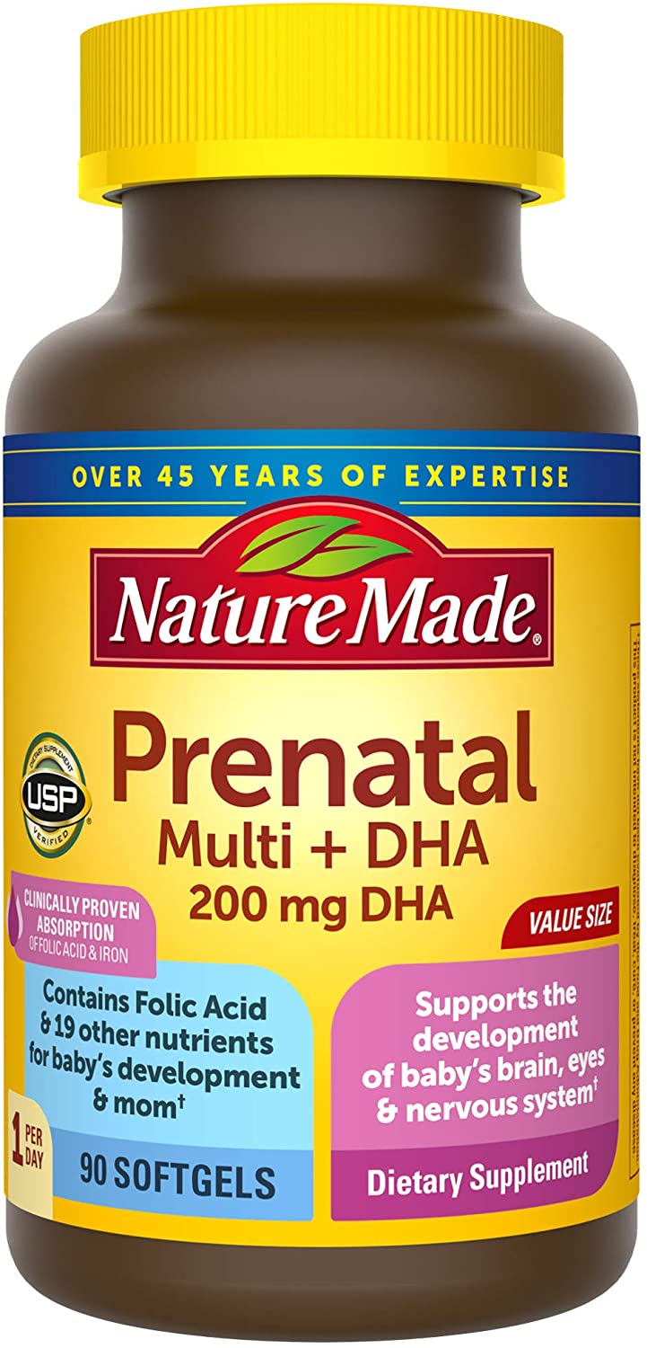 Nature Made Once Daily DHA Prenatal Vitamin, 90-Count