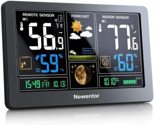 Newentor Adjustable Color Display Digital Atomic Clock & Weather Station