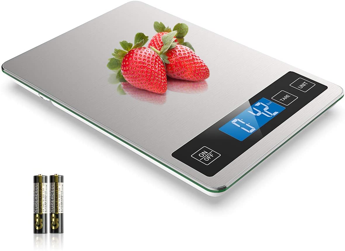 Nicewell Stainless Steel & Tempered Glass Digital Food Scale