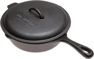 Old Mountain 10109 Pre Seasoned Cast Iron Skillet With Lid, 10.5-Inch