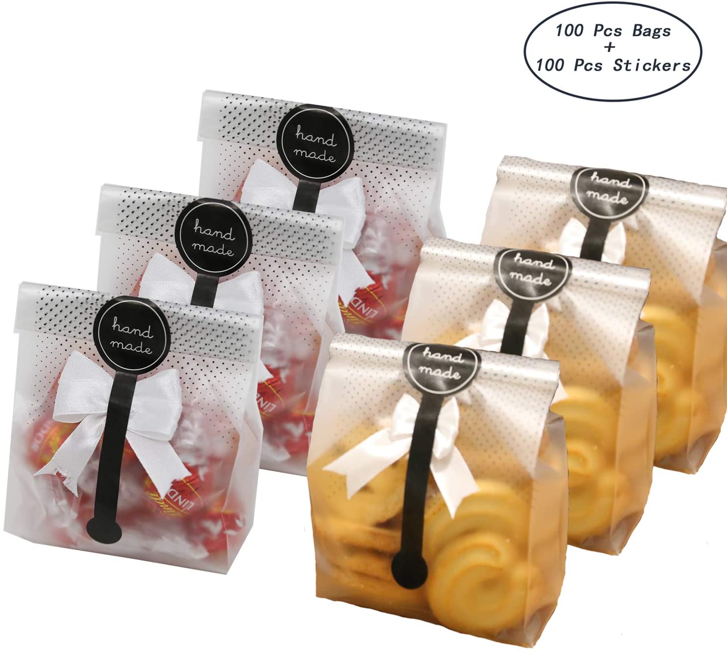 1500 Pcs 4x2x8 Clear Side Gusseted Poly Cello Bags Good for Candy Cookie Bakery 