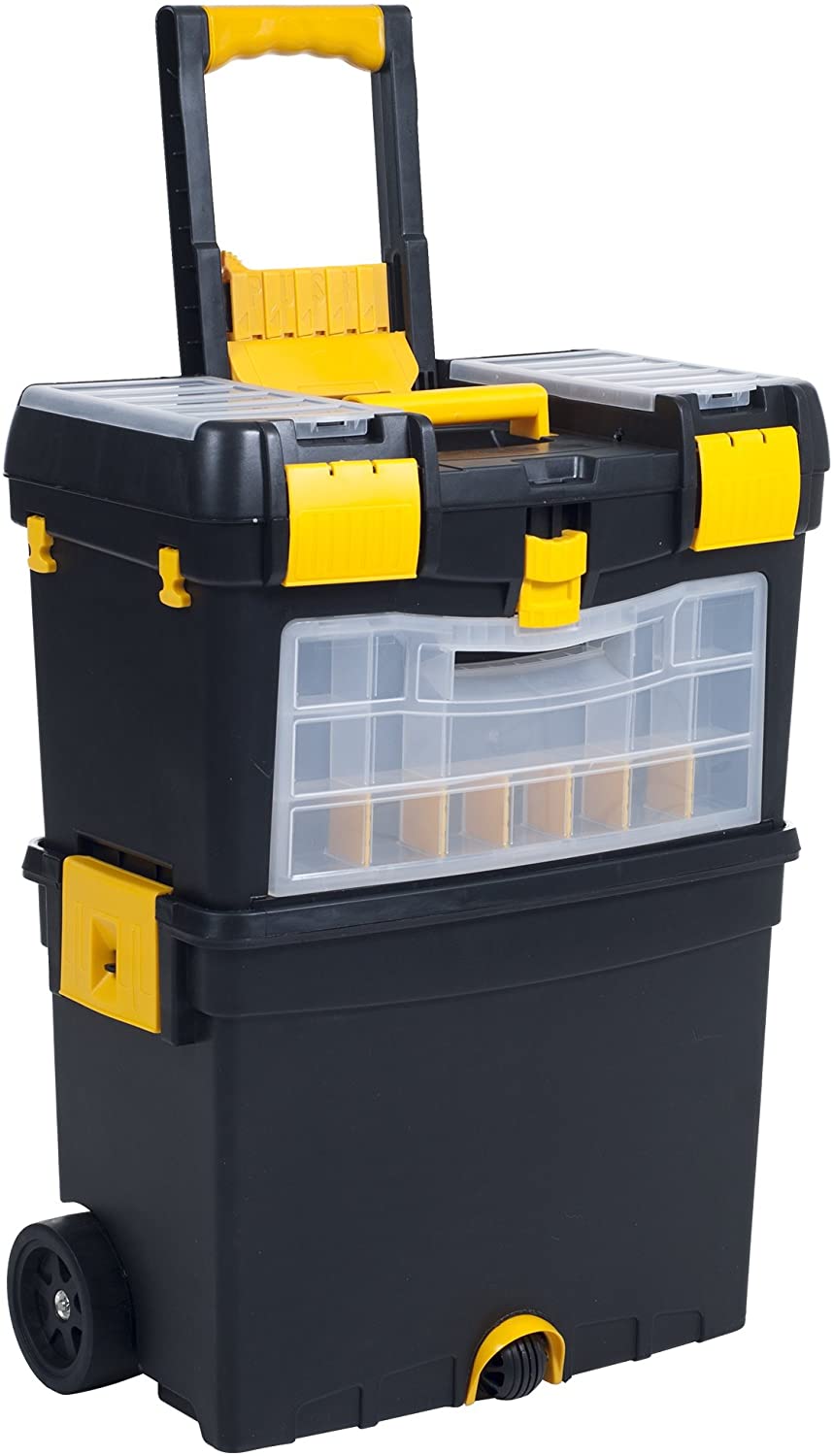 Stalwart Heavy Duty Rolling Foldable Handle & Removable Top Tool Box
