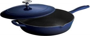 Tramontina 80131/068DS Oven Safe Cast Iron Skillet With Lid, 12-Inch