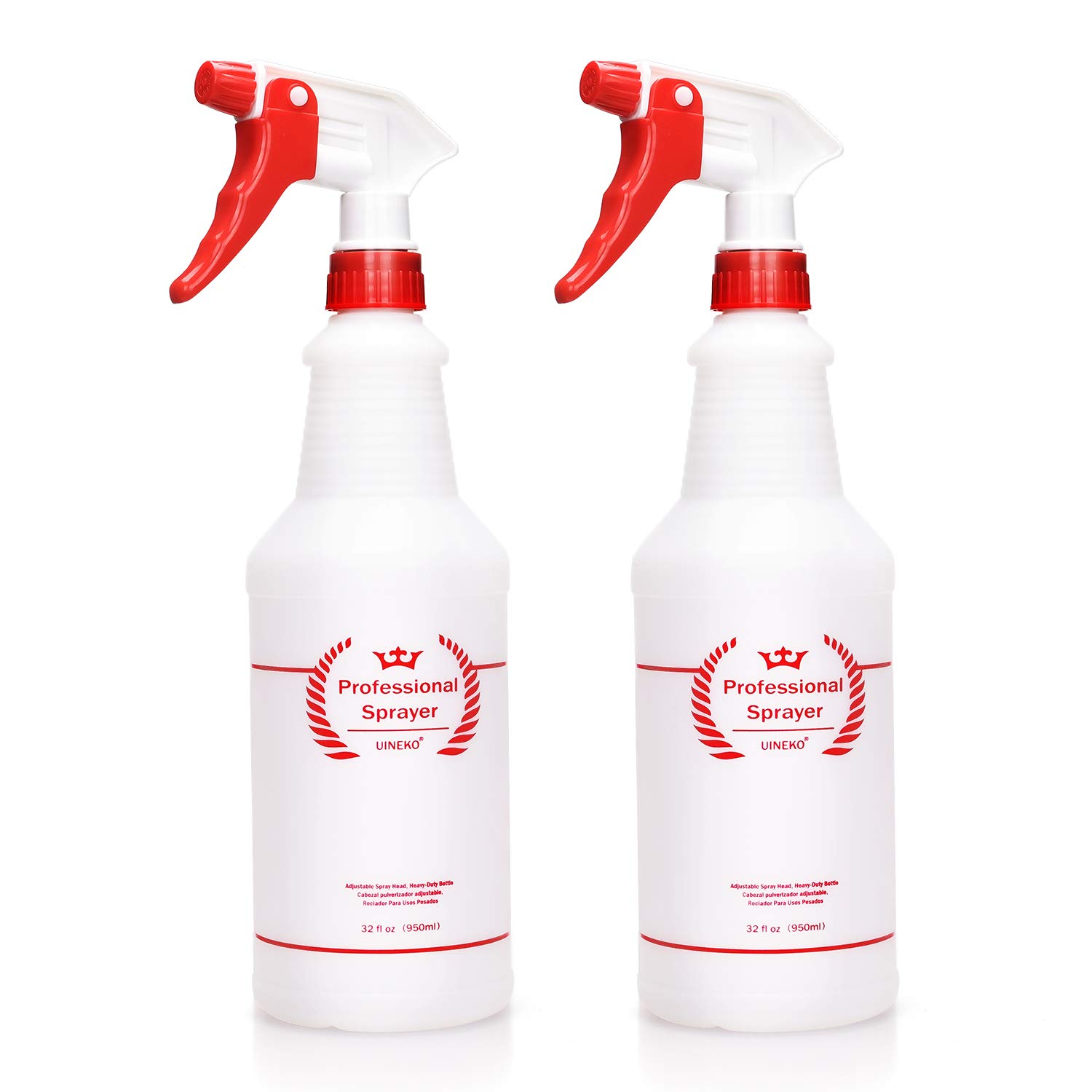Uineko Professional Plastic Spray Bottles, 2-Pack