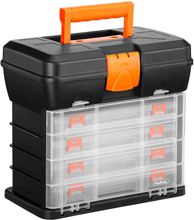 VonHaus Locking Portable Storage Organizer Box
