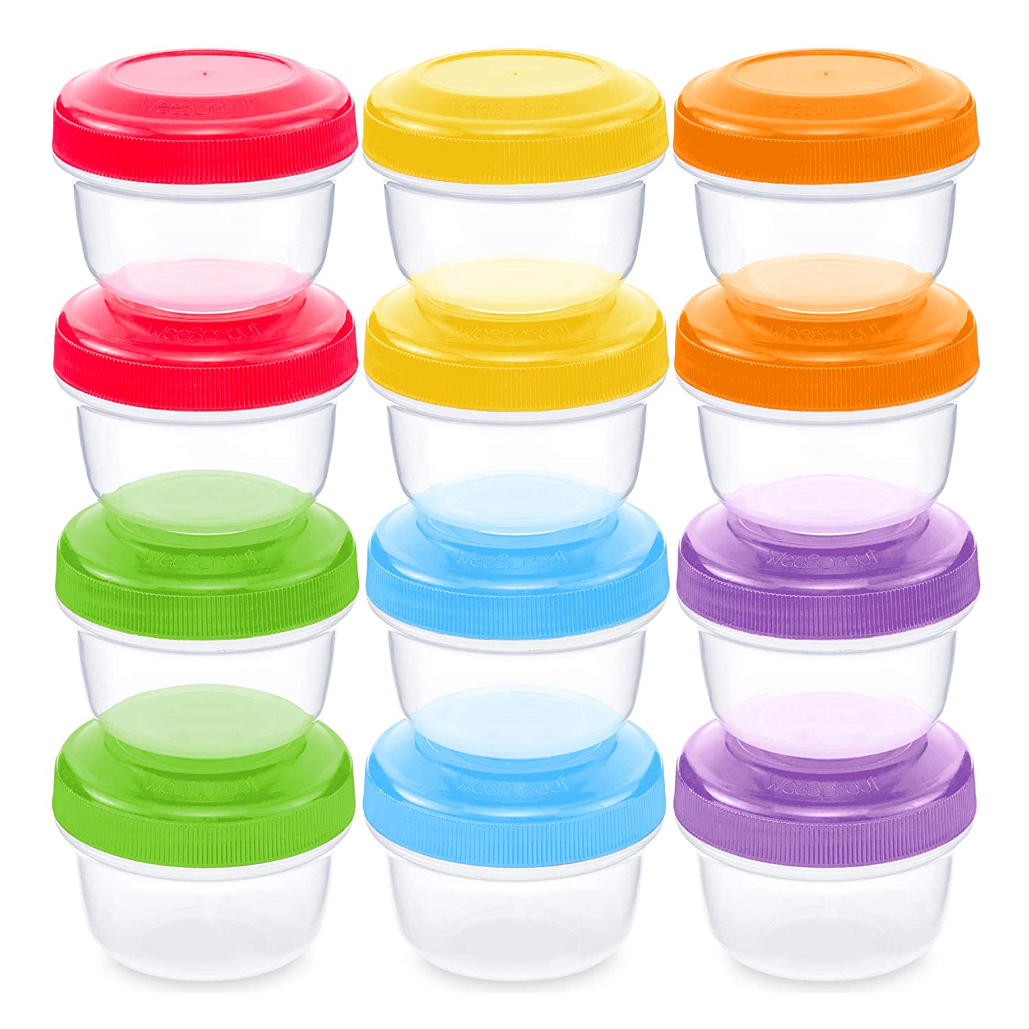 8x Mini Storage Boxes Plastic Baby Weaning Feeding Freezer Food Pots Containers 