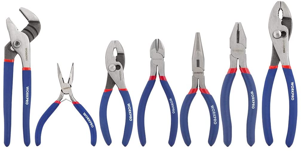 WORKPRO DIY & Home Use Groove Joint Pliers, 7-Piece