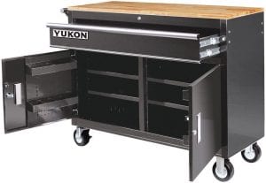 Yukon Mobile Storage Cabinet & Wood Top Rolling Tool Chest