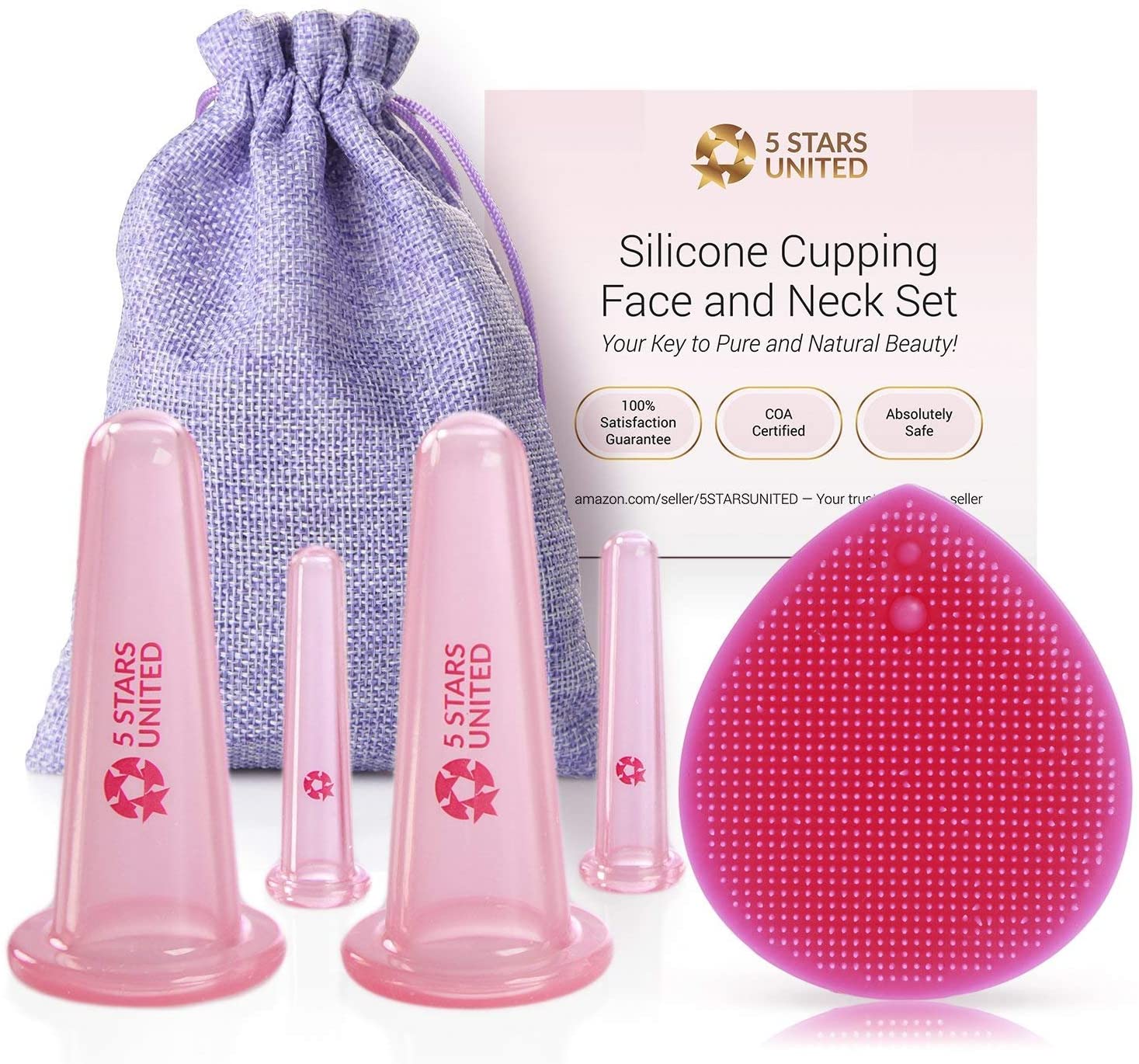 5 Stars United Silicone Facial Cupping Therapy Set, 6-Piece